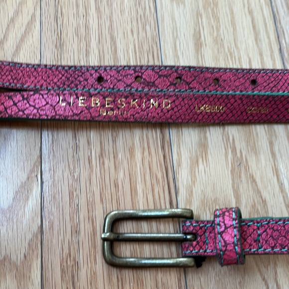 Leibeskind Berlin Pink/Green Snakeskin Leather Belt - Picture 2 of 5